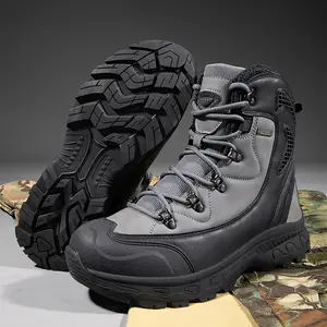 Men's Military Tactical Work Boots, Casual Hiking Motorcycle Combat Boots, Fashionable Anti-smash and Anti-puncture Shoes for Daily Wear
