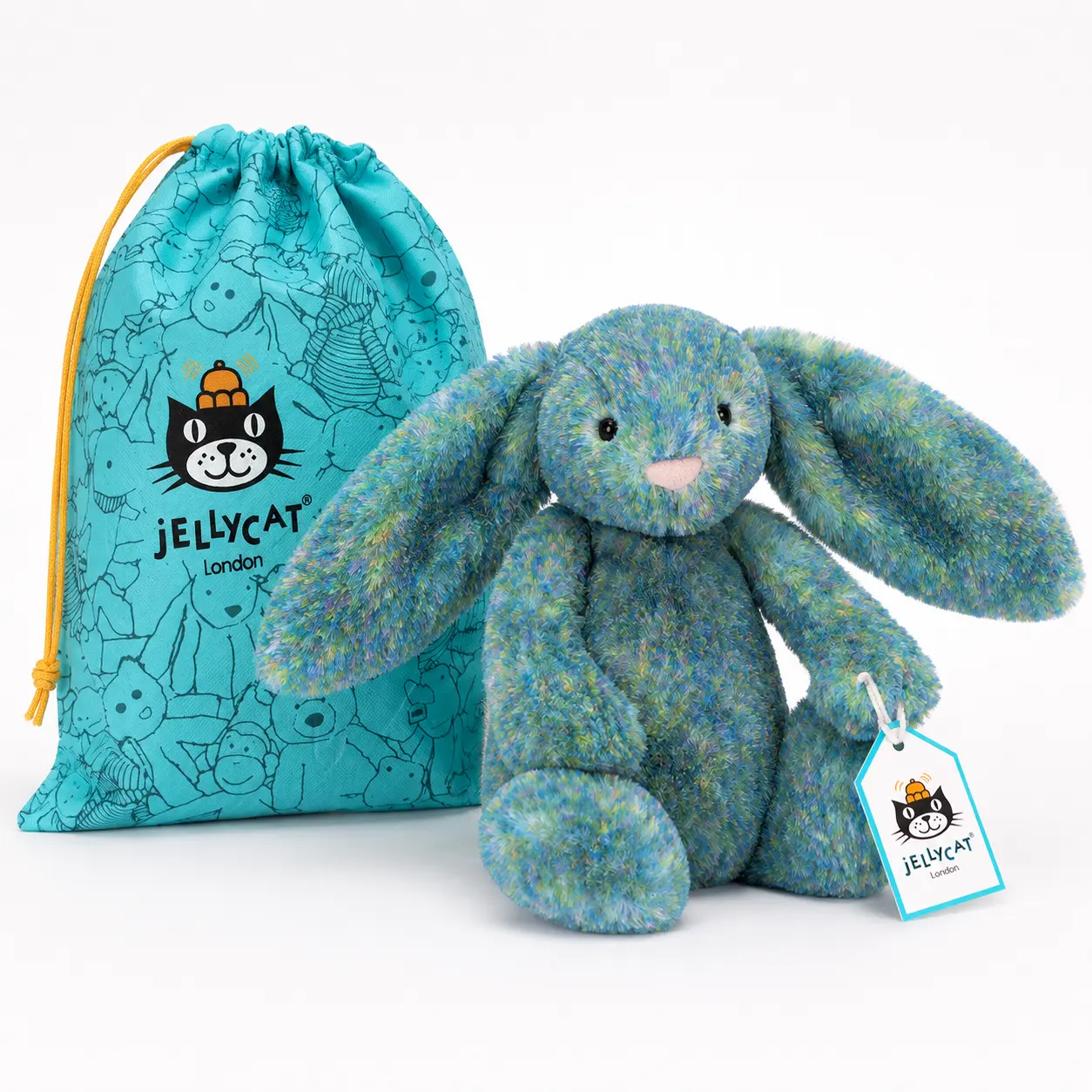 Jellycat Bashful Luxe Bunny Azure Plush – Official Tag + Free Jellycat Gift Bag, Luxury Soft Bunny Collectible, US Stock, Ships from USA