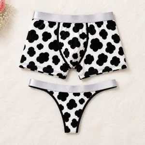 Matching Couples Underwear Men's Boxer Women's Panty Set in Cotton Lycra Blend for Coordinated Style and Comfort 28-32 Waist Fit