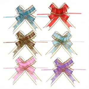 10-pack Classic Coffee-Colored Ribbon Bows for Gift Wrapping - 6-inch Medium Reusable Ribbon Bows, Large Instant Floral Decor Bows for Weddings, Christmas, Birthday Decorations, Gift Baskets, and Party Decorations (Coffee Color)