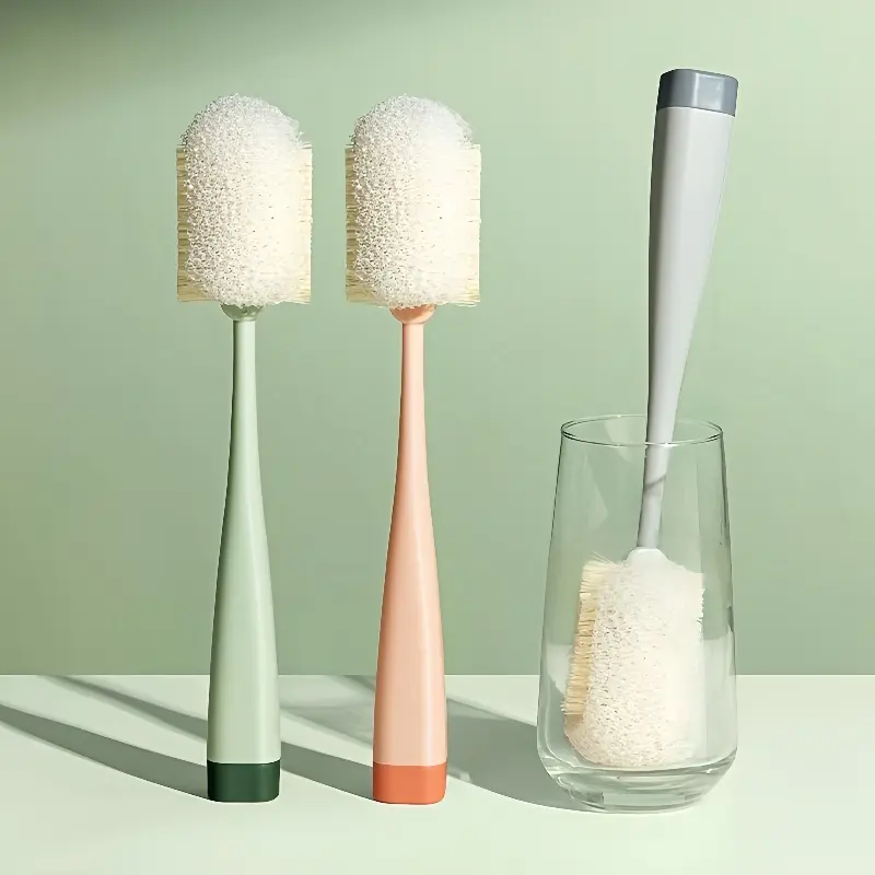 1PC Washing cup brush, kitchen scrubbing cup sponge cleaning small brush, detachable and replaceable long handle scrubbing bottle brush, Bottlewasher