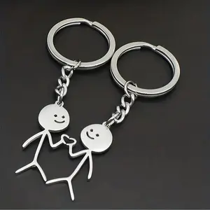 2pcs/set Couple Heart Keychain, Cute Alloy Keychain, Ring Wallet Backpack Pendant Decoration, Valentine's Day Gift for Him And Her - Gift for Ladies - Wedding Dating Party Daily Wear - Suitable for Girlfriends