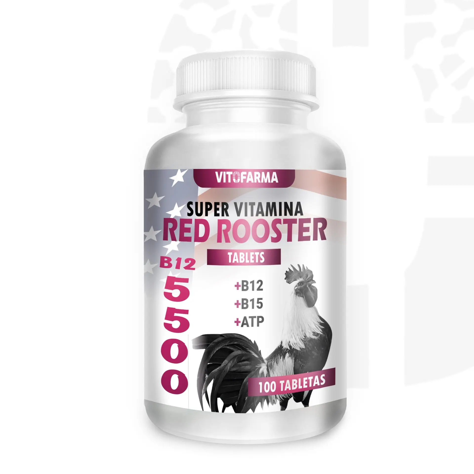 Red Rooster B12 5500 Poultry Supplement 100 Tablets for Roosters Gamefowl and Chickens Daily Energy Support