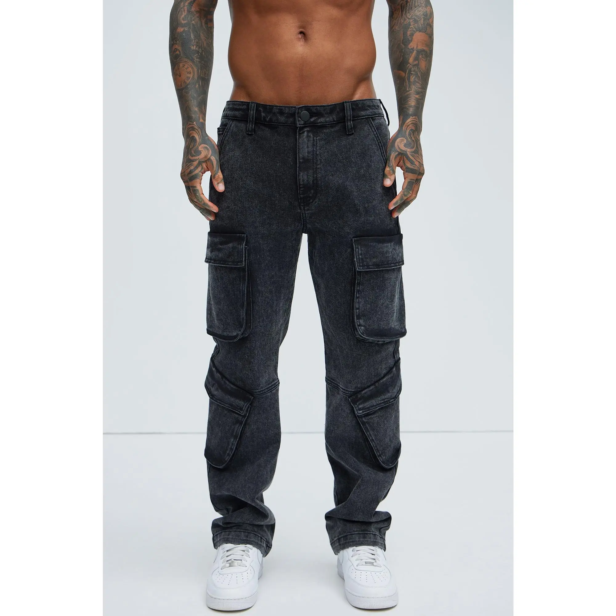 Black Jack Mike Straight Cargo Jeans - Black Wash Black Jack Mike Straight Cargo Jeans - Black Wash