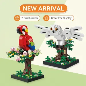 910+pcs Parrot Owl Animal Building Set, 3D Puzzle Blocks, Model Building Blocks, Block Figures, Creative Decoration, Stress Relief Toy, Perfect Gift for Adults