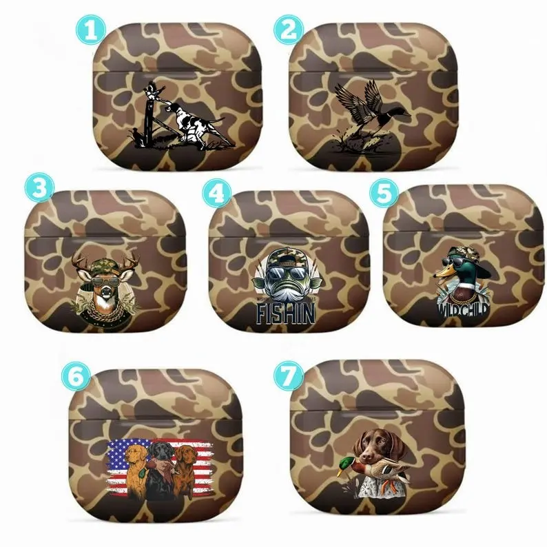 Hunting-Themed Duck Camo AirPods Case | Choose Your Design | Dog, Duck & Outdoor Style Cover for AirPods 1–4 and AirPods Pro 1 2 3