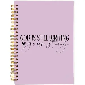God Is Still Writing Your Story Spiral Notebook, 1 Count Christian Notebook, Bible Journal Notebook, Devotional Notebook, Purple Spiral Notebook with 50 Pages