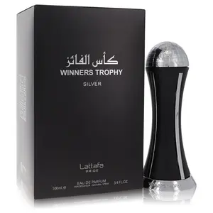 Lattafa Perfumes | Winners Trophy Silver | Mens Fragrance | 3.4 oz -100ml | Amber, Fresh Spicy & Woody Notes