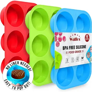 Silicone Cookie Mold, Round Cylinder Chocolate Covered Cookies Molds, BPA Free and Non-Stick, Perfect for Cookies, Candy, Soap, Cupcake, Pudding, Jello, Set of 3