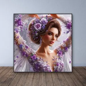 Flower Fairy Pattern DIY Diamond Arts Colorful Painting Kit without Frame, DIY 5D Diamond Arts Colorful Painting Kit, Wall Art Decor for Home Living Room Bedroom