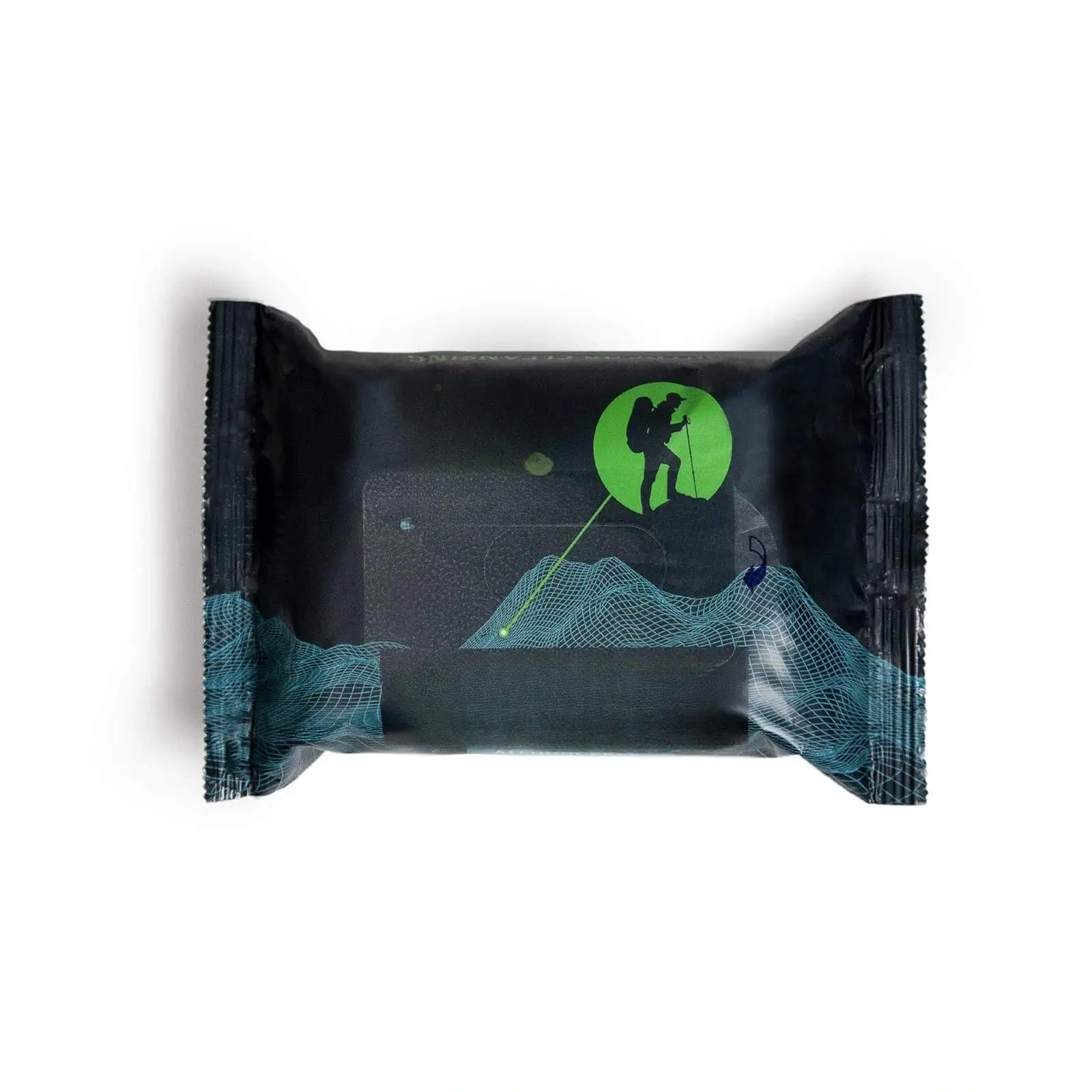 Alcohol-Free Pocket-Size Outdoor Wet Wipes - Thick Viscose Textured Cloth, Biodegradable Body & Hand Cleanser with Natural Aloe & Vitamin E, Single Pull-Out for Camping, 25 Count (Pack of 1), Unisex Active Adult Vegan