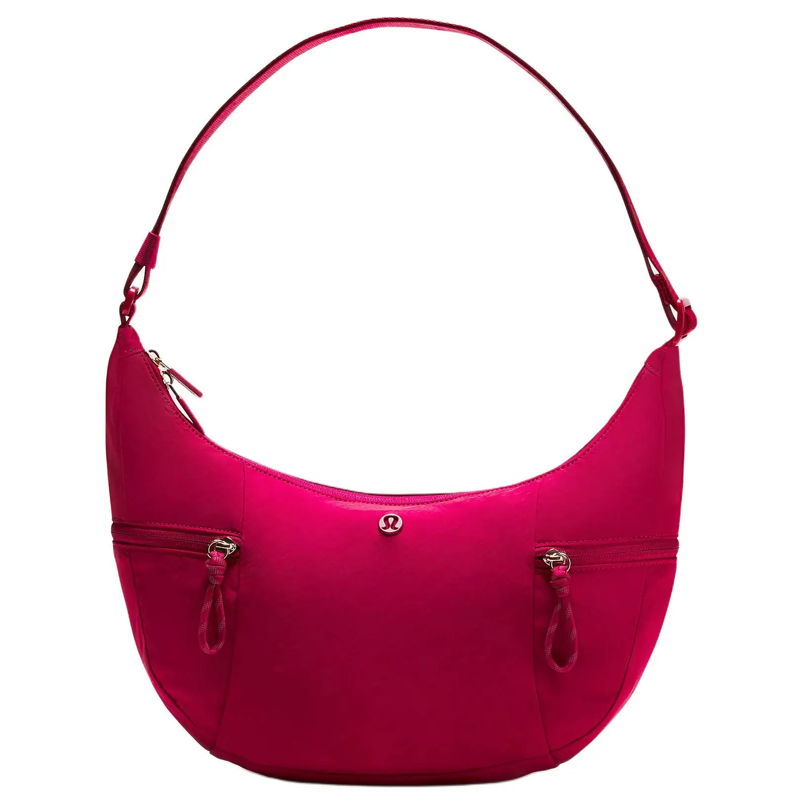 Women's Lululemon Fashionable Lightweight Slouchy 6L Nylon Shoulder Bag, Adjustable Strap, Berry Rum Red, Nylon Crossbody Bag, Fashionable Shoulder Bag