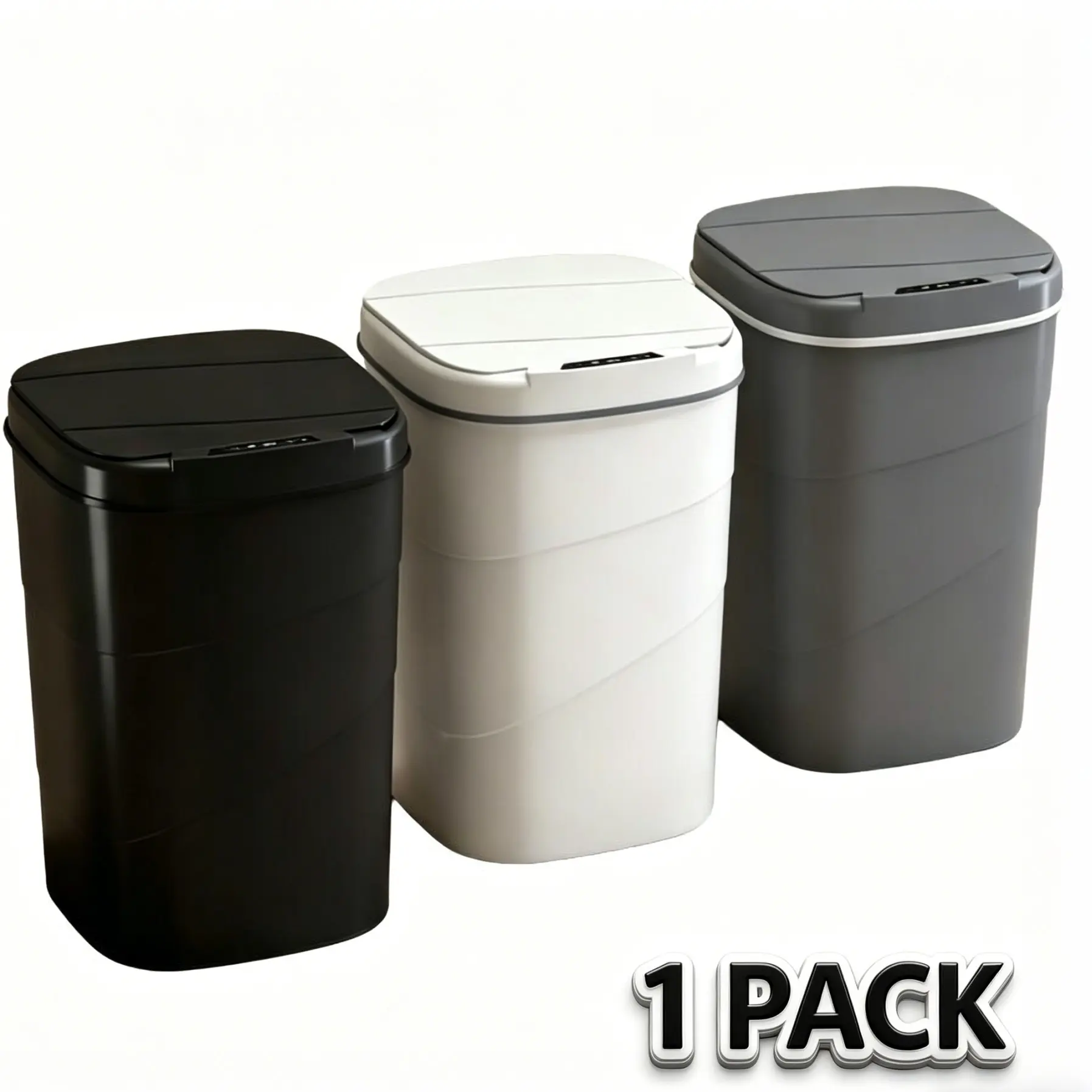Touchless Smart Trash Can, Trashcan, 14L/18L Motion Sensor Automatic Garbage Bin, Odor Proof Hands-Free, Modern Design Multi Color Options, Low Energy Consumption Durable, for Home, Kitchen, Office, 2 AA Batteries Required (Not Included)