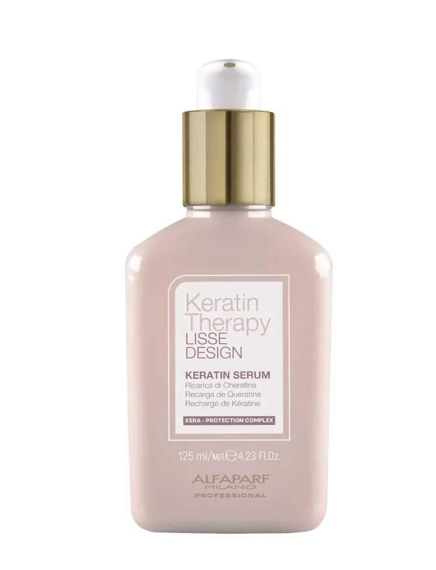 Alfaparf Keratin Therapy Lisse Design Hair Serum (4.23oz) - Formaldehyde-Free, Oil-Infused Haircare Hair Styling Smoothing Serum for Frizz Control, Silky, Smooth, Gentle Moisturization, Serums & Essences, Heat Activated, Hydrolyzed Keratin, 500 Ml, Moistu