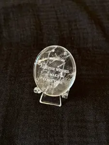 Original design natural white crystal palm stone mindfulness meditation Healing Home decorative items