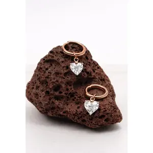 CTW 1 Carat Heart Lab Diamond Earrings 