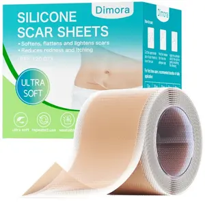 [Buy 1 Get 1 Free] Dimora Medical Grade Silicone Scar Sheets，Reusable Scar Removal Strips (1.6"x60" Roll) for Surgical Scars, C-Section, Tummy Tuck, Keloids, Burns, Breathable, Flexible, Non-Irritant and Effective Scar Treatment
