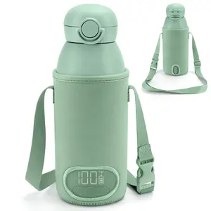 Protective Sleeve Compatible with Portable Bottle Warmer for Travel, Anti-Slip & Shockproof Bottle Carrier with Shoulder Strap for 17oz Milk Warmer,Fits Warmer for Breast Milk & Water