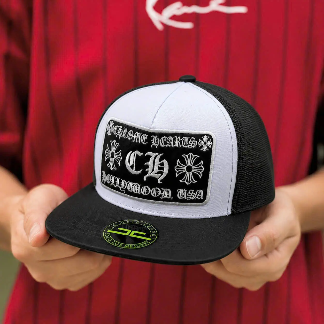 Vintage Gothic Cross Patch Mesh Trucker Cap Unisex Streetwear Adjustable Snapback Hat