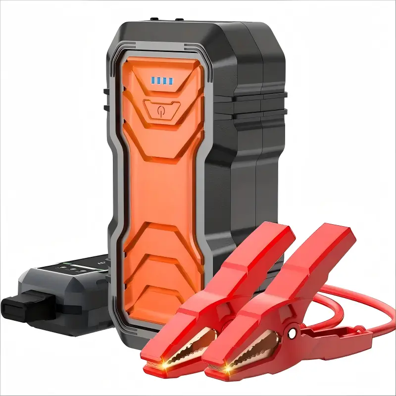 12V 2000A Peak Portable Car Battery Booster Pack, 16000mAh 2026 Power Bank with LED Light, No-Polarity Clamps, USB Port, Vehicle Accessories for Car Emergency Use