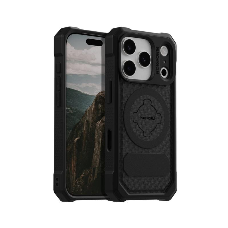 Rokform iPhone 17 Pro Case Military-Grade Magnetic for Outdoor Use, ROKLOCK Twist-Lock Mount, MagSafe Compatible Heavy-Duty Protection Cover