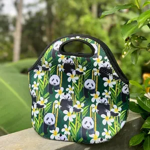 Neoprene Lunch Bag - Water Resistant, Washable, Zipper Closure Thermal Bag