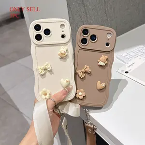 Fashionable 3D figurine lanyard phone case, equipped with a detachable lanyard, suitable for iPhone 17/17 Pro max/17Air/16/15/14/13/12/11 series, luxurious soft frosted protective case, phone lanyard crossbody bag, phone case with lanyard,