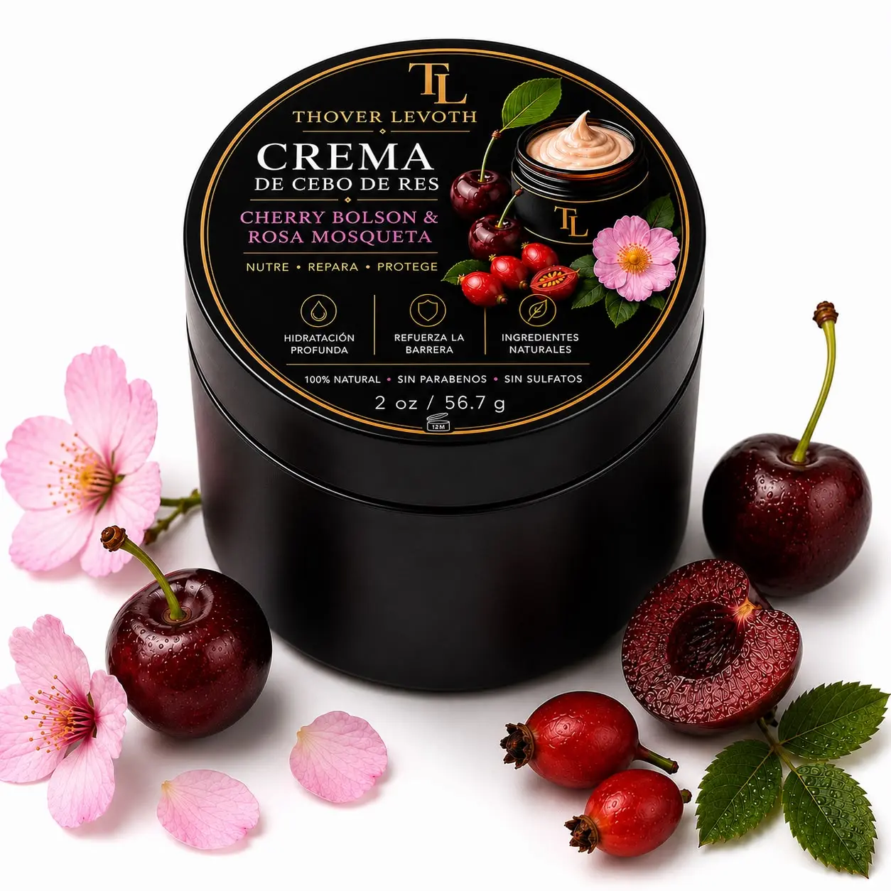 Tallow Body Balm with Cherry Bolson, Natural Moisturizing Cream for Dry Skin (Beauty & Personal Care)