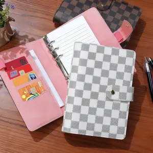 A6 Size Faux Leather Plaid Notebook, Detachable Refillable Inner Pages, Multi-Functional Storage, Ideal for Work, School, Logs, Student Essentials