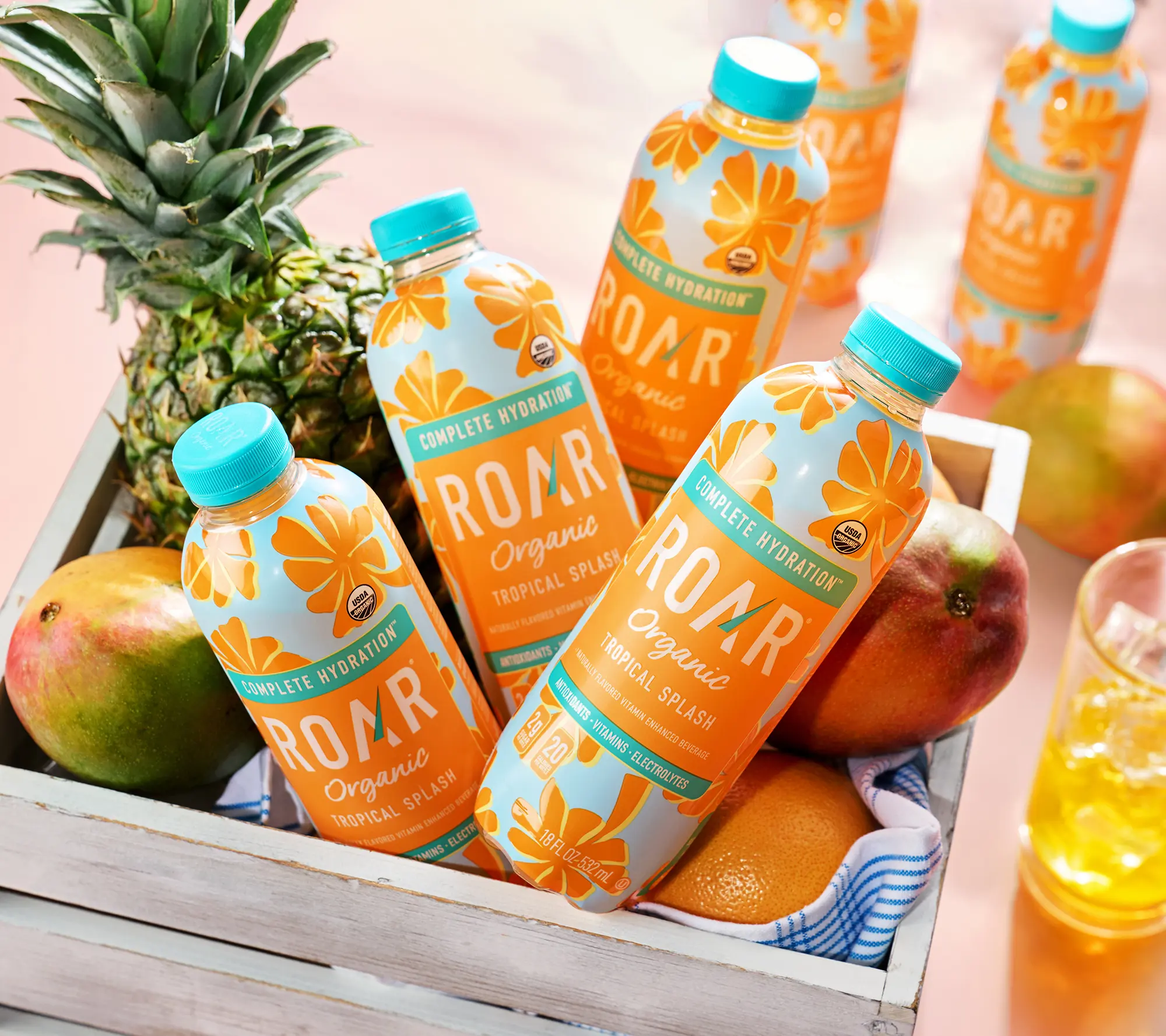 Roar Organic (24) 18-oz Btls Vitamin & Electrolyte Beverages