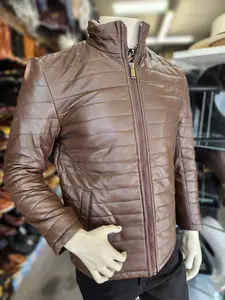 #AB40L MEN LAMB LEATHER JACKET BROWN