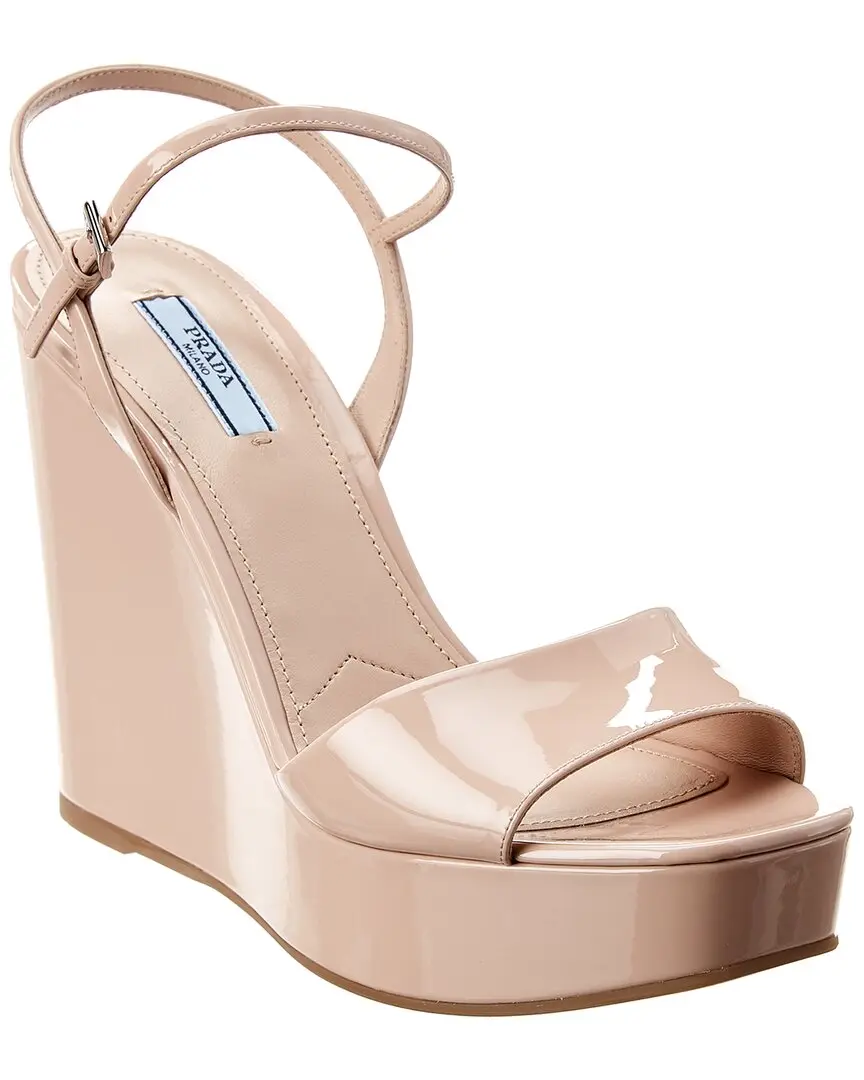 Prada Patent Wedge Sandal