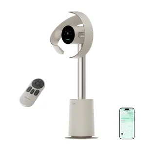 DREAME MF10 Bladeless Tower Fan for Bedroom, Smart Standing Fan with 270° Spatial Airflow for Whole-Room Circulation, 59ft/s High Velocity, 10 Speeds 3 Modes, Temperature-Adaptive Airflow, MF10-Beige