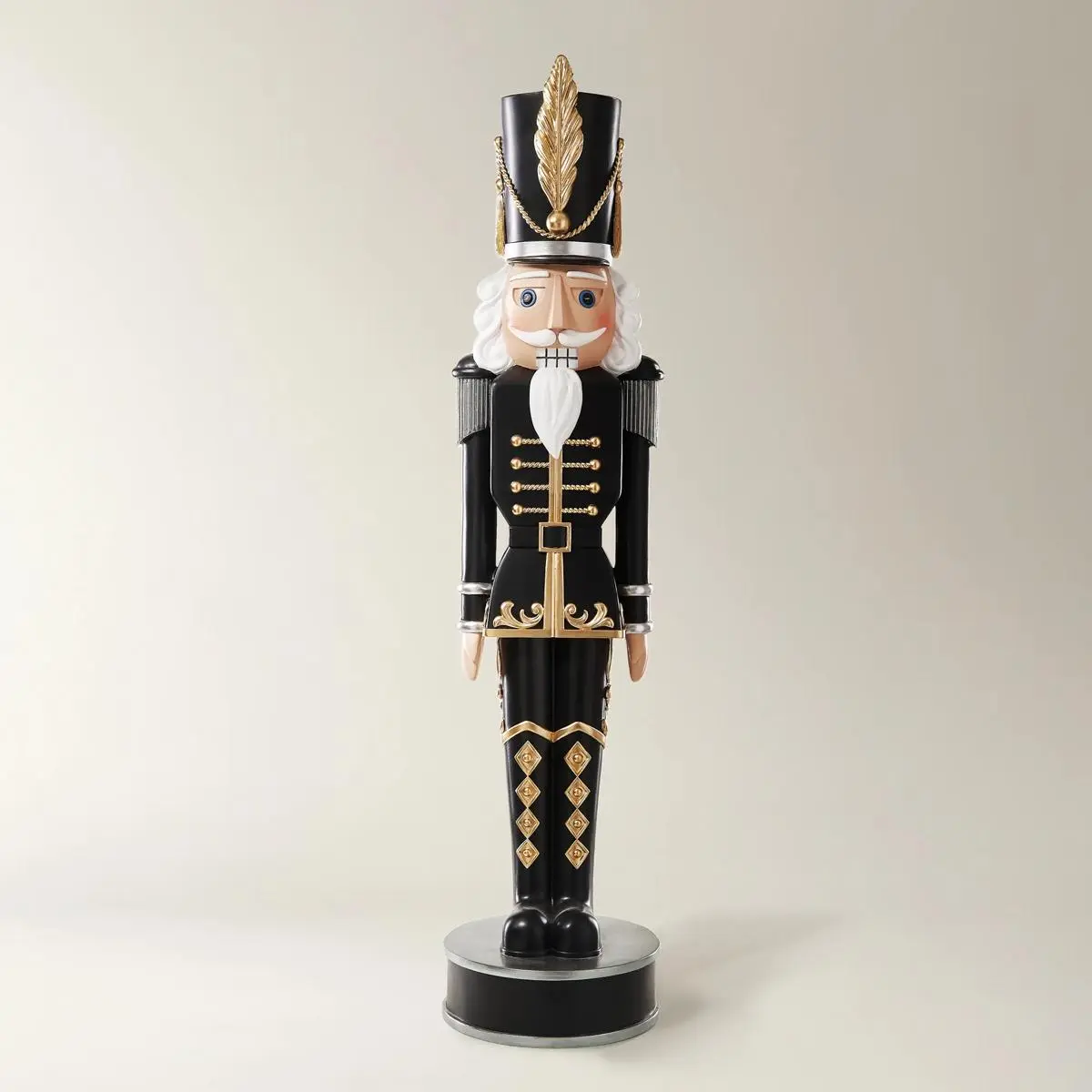 Z Gallerie Oversized Nutcracker 11.75"/3 Feet/5 Feet - Black/White Traditional Ornaments Decor