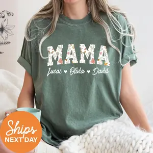 Mama Floral Shirt, Personalized Mom Shirt With Kids Names, Custom Kid's Names Mom Shirt, Custom Mom Shirt With Kids Names, Mothers Day Shirt