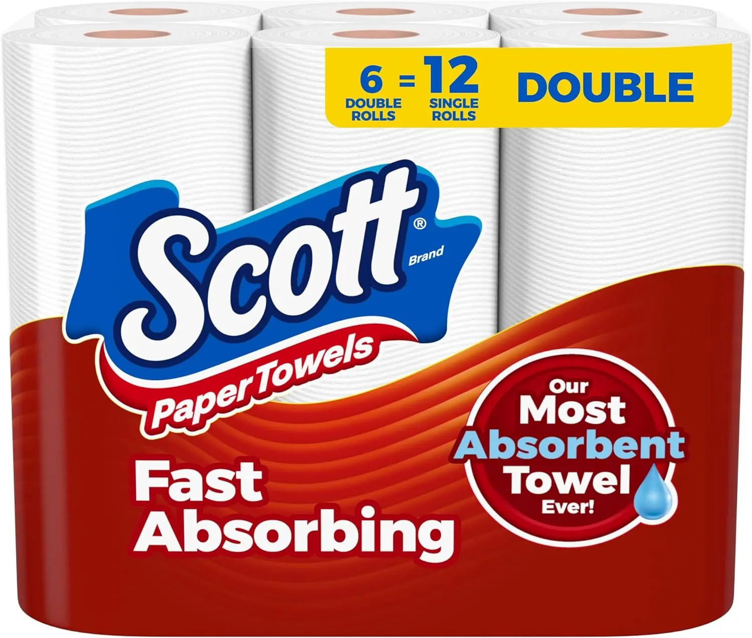 Scott Paper Towels, Choose-A-Sheet, 6 Double Rolls = 12 Regular Rolls (100 Sheets Per Roll) Toilet Cleaning Wipes scott paper