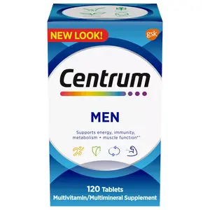 Centrum_Men Multivitamins / Multimineral, Immune Function, Dietary Supplement Tablets - 120 count  for Optimum Healthcare Fitness Edible Human Zinc
