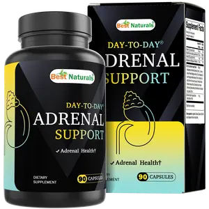 Best Naturals Day-to-Day Adrenal Support Supplements - 90 Veg Capsules - Made with Ashwagandha, L-Tyrosine, Magnesium, Rhodiola & Holy Basil & Bioperine