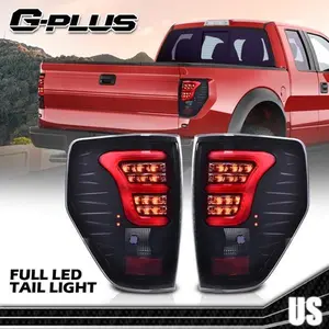 FIT FOR 2009-2014 FORD F150 SMOKE LENS LED REAR TAIL LIGHT BRAKE PARKING LAMPS G-PLUS