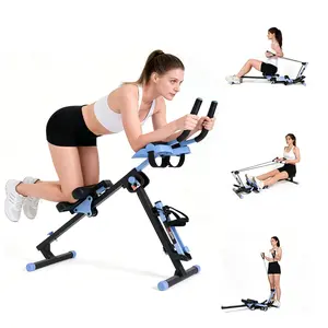 [SALE] TOUSAINS 3-in-1 Ab Core Trainer & Rowing Machine, Foldable Full Body Workout Equipment with Resistance Bands, Home Gym Ab Trainer for Core, Arms & Legs
