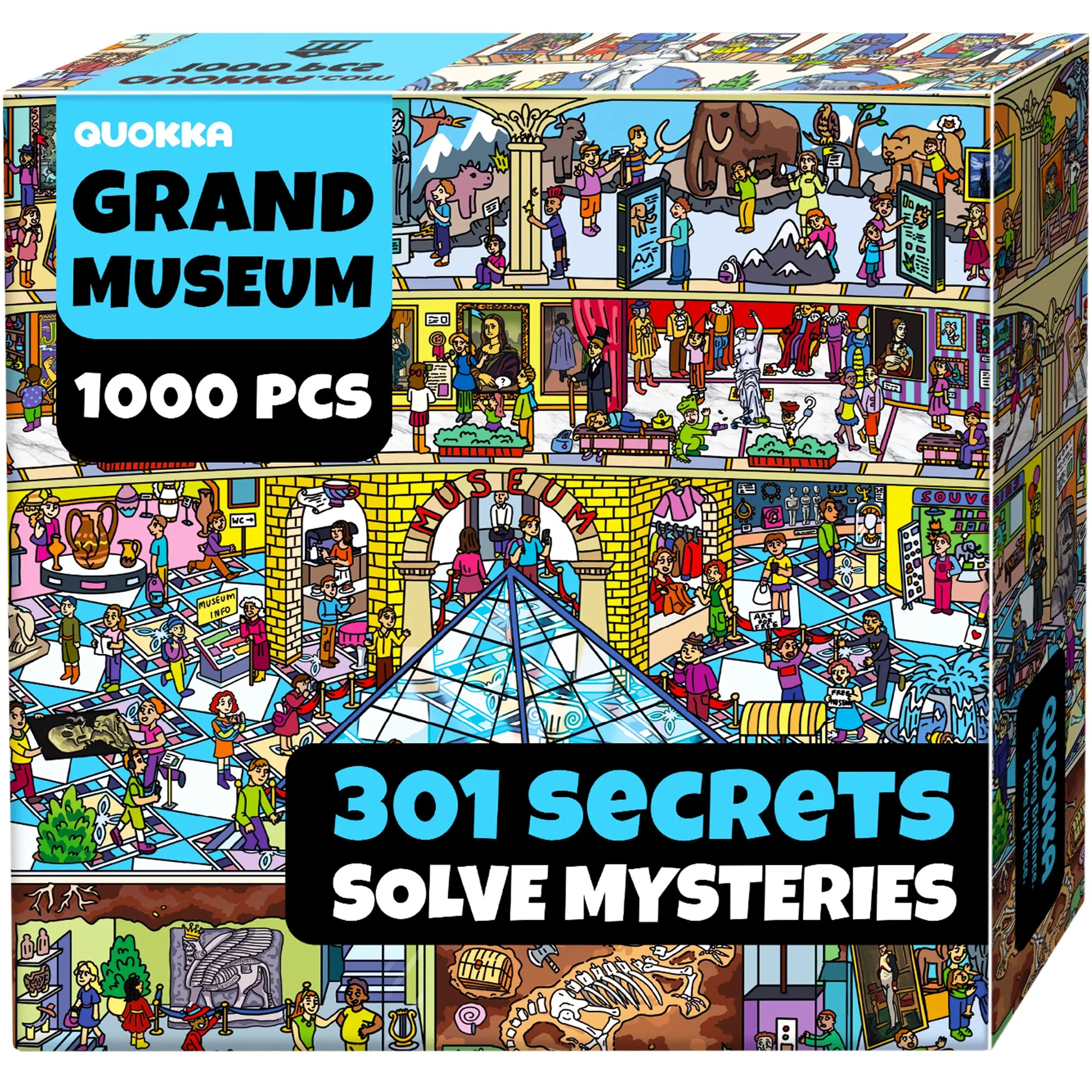QUOKKA 1000-Piece Interactive Puzzle for Adults, Grand Museum Themed Puzzle with Hidden Tasks, 301 Observation Challenges