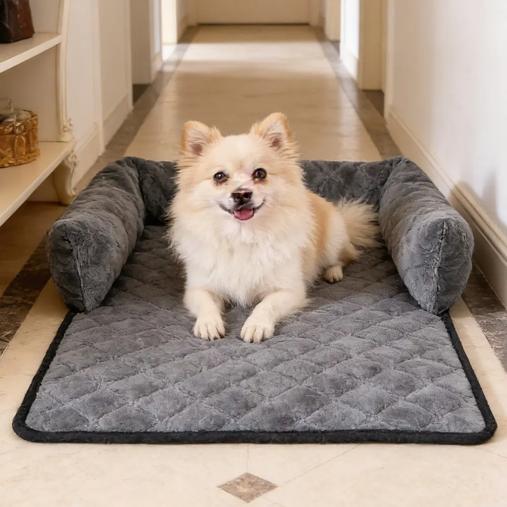 Classic Fashion Diamond Pattern Pet Sofa Cushion Home, Soft Plush Feel, Anti-Slip, Dustproof, Durable, Multi-Size, All Seasons, Puppy