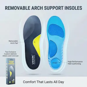 【New Arrival】VIPARK Arch Support Insoles for All-Day Standing, Removable & Adjustable Support Inserts for Plantar Fasciitis Relief, Professional Orthotic Shoe Pads for Work Boots & Sneakers