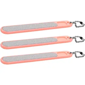 3pcs Nail Files and Buffers Set with Keychain Portable Mini Buffing Blocks for Shaping and Smoothing Fingernails Home and Salon Manicure Pedicure Tools