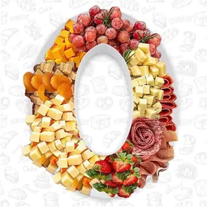 12inch Fillable Cardboard Tray Number Paper Mache Box for Charcuterie, , Candy, Party Decorations (0 Shaped)