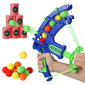 Bow and Arrow EVA Foam Ball Target Bucket Throwing Indoor Outdoor Children's Shooting Toy