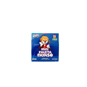 Ricolino Mini Paleta Payaso 15-Pack Marshmallow Lollipops with Dark Chocolate & Fruit Gummies Sweet Treat