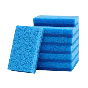 VEVOR Sponges, 12 Pcs Durable Natural Kitchen Sponges with Cellulose & Scrub Pad, Easy-to-Rinse Cleaning Sponges with Honeycomb Structure & Quick Water Absorption, Fit for Home Cleaning