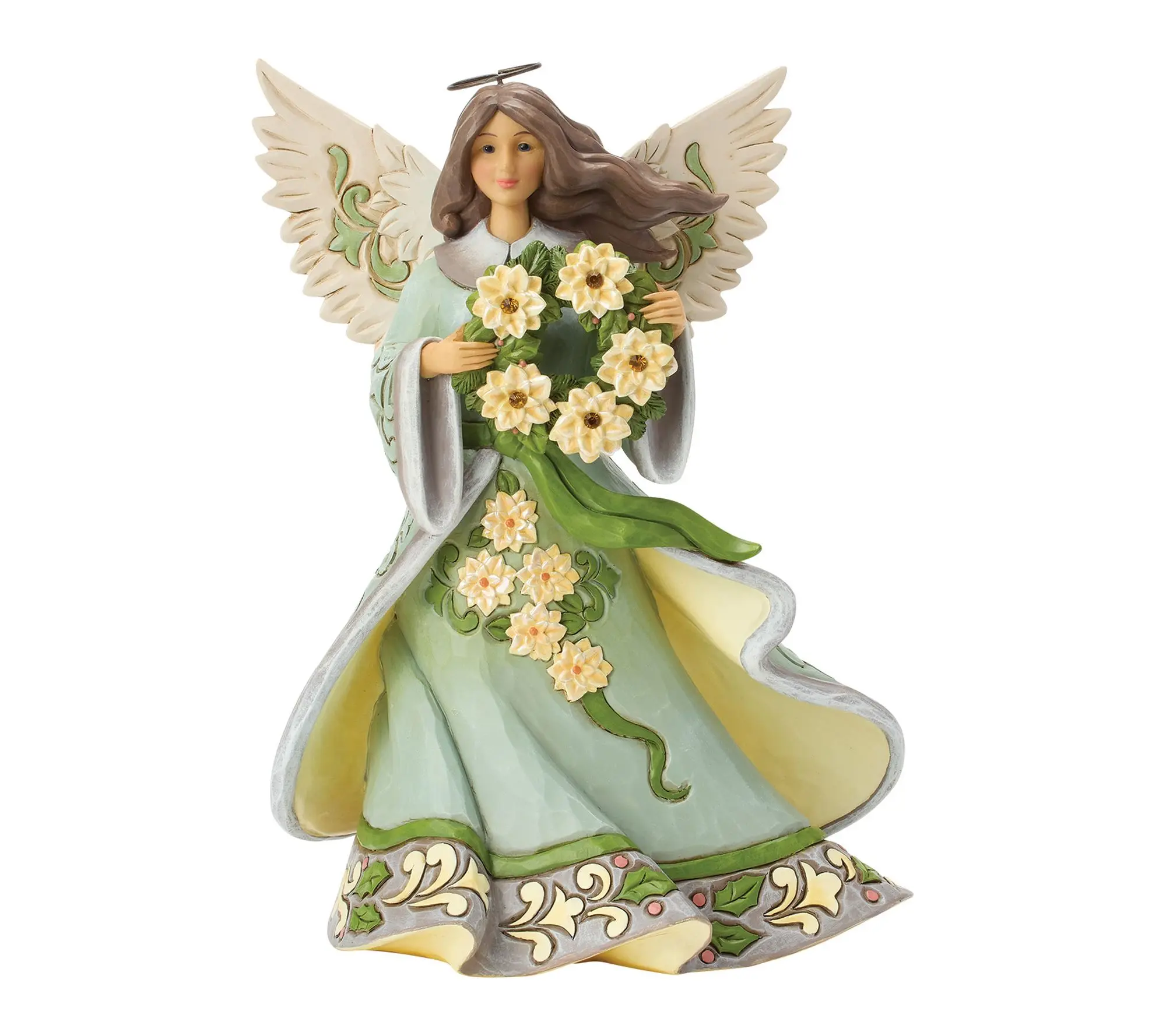 Jim Shore Heartwood Creek 8.5" Angel with Wreath Figurine