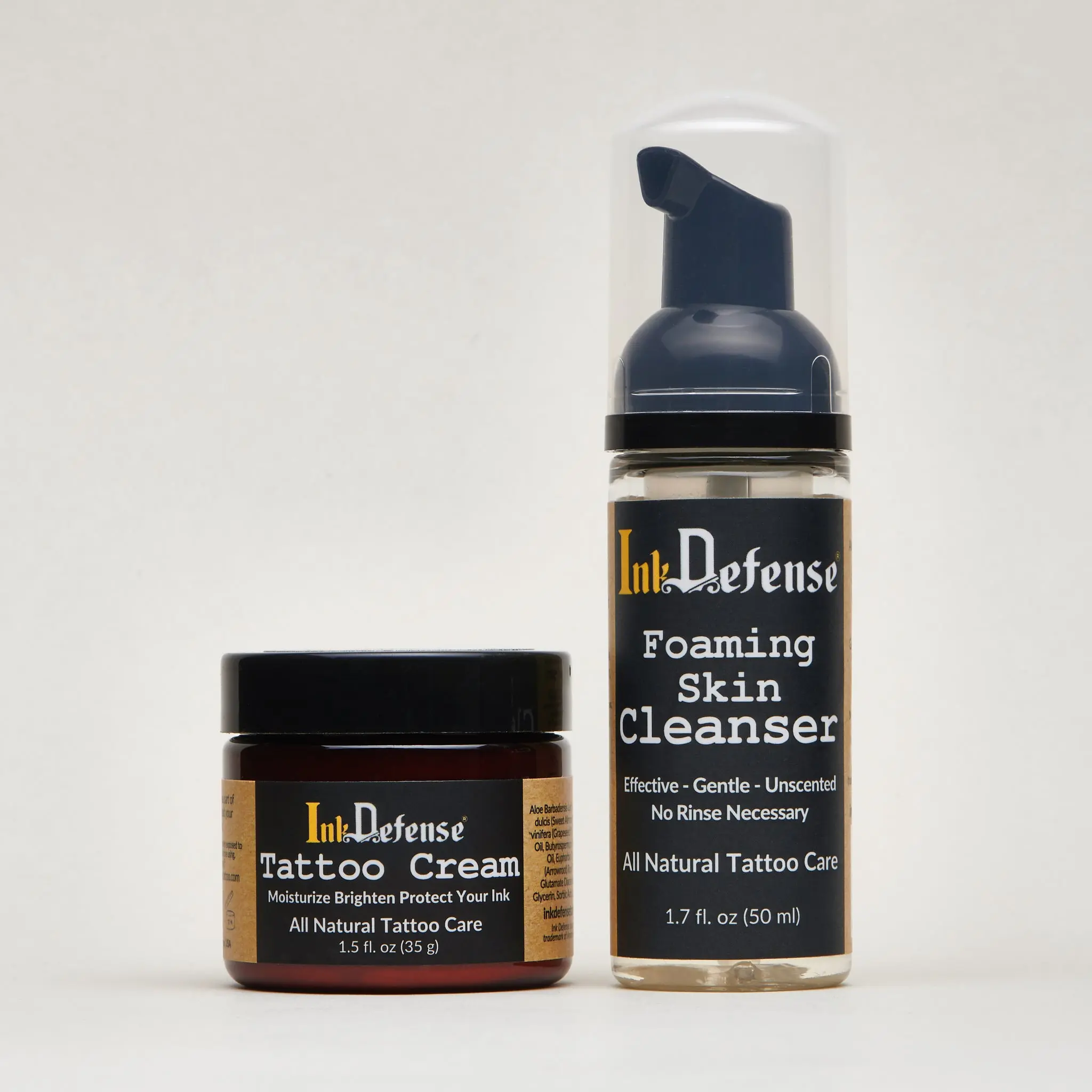 The Basics Tattoo Aftercare Kit: Foaming Skin Cleanser for Gentle Cleansing  & Tattoo Healing Cream for Soothing and Hydrating New Ink
